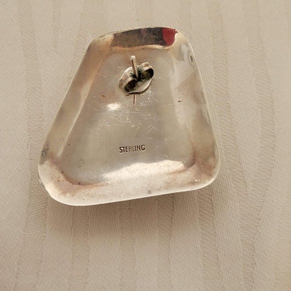 New Mexico Turquoise Earrings In Sterling Silver - Picture 3 of 8